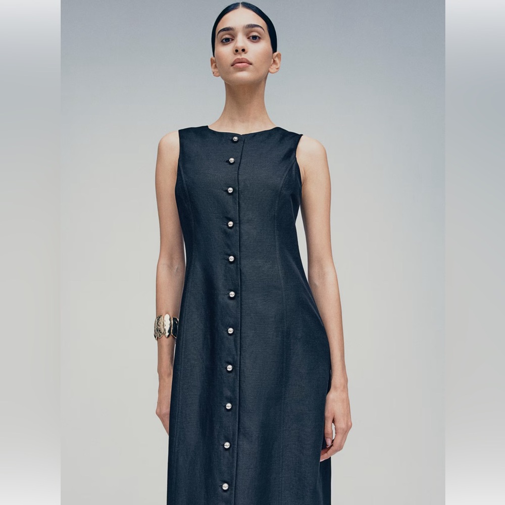 H&M Limited Edition Linen-Blend Dress size M